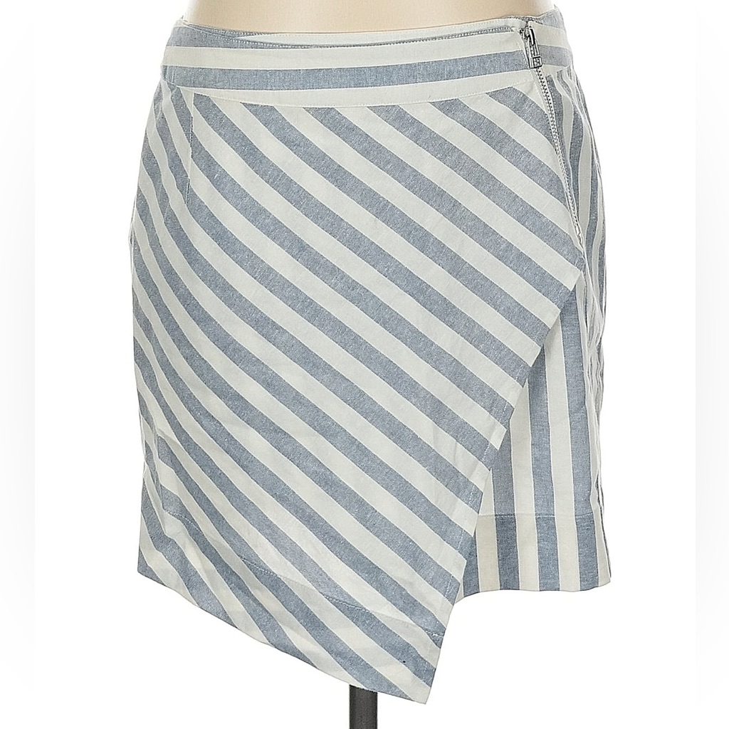 Rebecca Minkoff Striped Blue And White Women's Skirt- Size Small